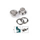 Ocheți metalici ø8 mm interior / ø14 mm exterior - Alamă antică (20 Perechi)