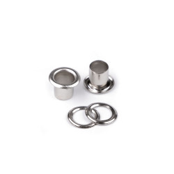 Ocheți metalici ø6 mm interior / ø11 mm exterior - Nichel (100 Perechi)