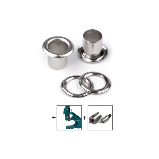 Ocheți metalici ø6 mm interior / ø11 mm exterior - Alamă antică (20 Perechi)