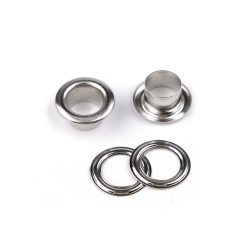 Ocheți metalici ø10 mm interior / ø17 mm exterior - Nichel (100 Perechi)