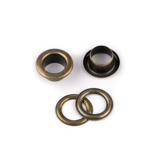 Ocheți metalici ø10 mm interior / ø17 mm exterior - Alamă antică (1000 Perechi)