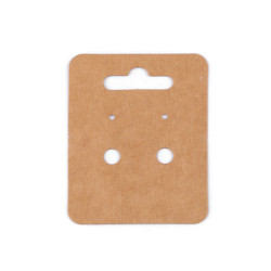 Card de hârtie pentru cercei 50x65 mm - Maro natural (100 Bucăți)