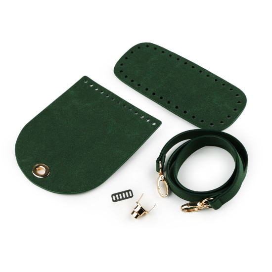 Kit pentru realizarea unei poșete din piele ecologică - Verde închis (1 Set) Kit pentru realizarea unei poșete din piele ecologică - Verde închis (1 Set)