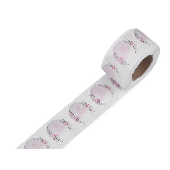 Autocolante din hârtie ø38 mm - Roz pudrat (12 Role) Autocolante din hârtie ø38 mm - Roz pudrat (12 Role)