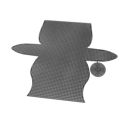 Plasa din plastic broderie / grilă pentru geantă / portofel - Negru (1 Bucată)