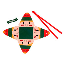 Cutie cadou de craciun piramidă - ren, mos craciun, om de zapada, spiridus - Verde închis (10 Bucăți)