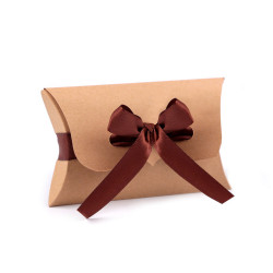 Cutie cadou cu fundita 6,5x11 cm - Maro natural (10 Bucăți)