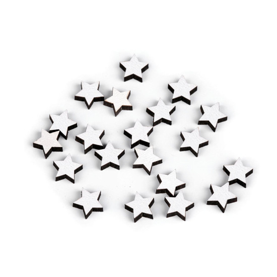 Mini stea din lemn pentru lipire ø10 mm - Alb (20 Bucăți) Mini stea din lemn pentru lipire ø10 mm - Alb (20 Bucăți)
