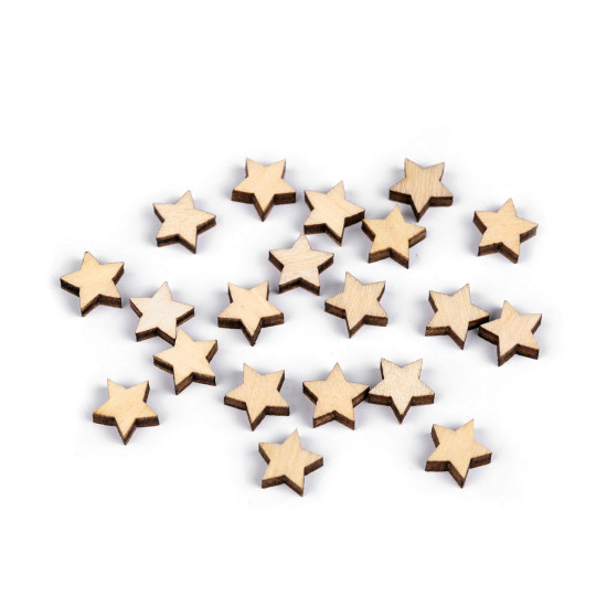 Mini stea din lemn pentru lipire ø10 mm - Alb (20 Bucăți) Mini stea din lemn pentru lipire ø10 mm - Alb (20 Bucăți)