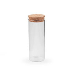Sticluță cu dop de plută - Transparent (12 Fiole)
