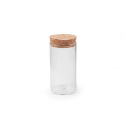 Sticluță cu dop de plută - Transparent (12 Fiole)