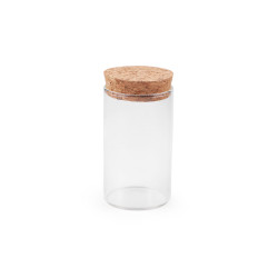 Sticluță cu dop de plută - Transparent (12 Fiole)