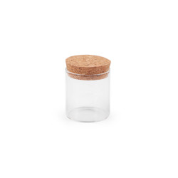 Sticluță cu dop de plută - Transparent (12 Fiole)