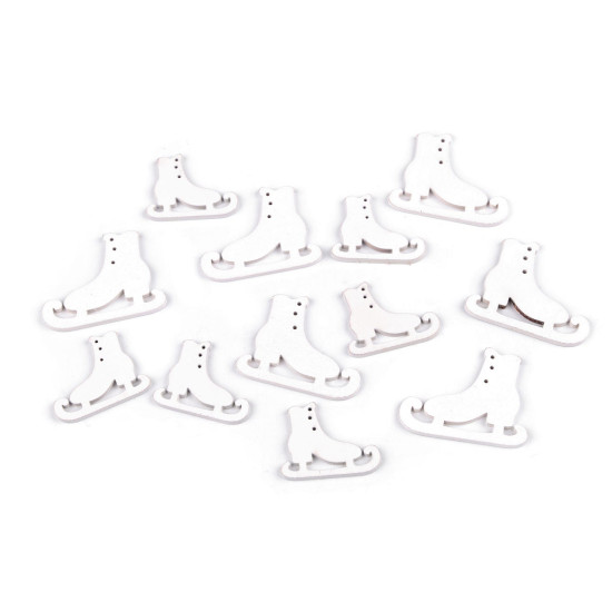 Decorațiuni patine, mănuși, căluț, mix de mărimi - Alb (12 Bucăți) Decorațiuni patine, mănuși, căluț, mix de mărimi - Alb (12 Bucăți)