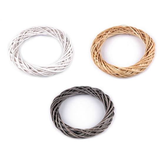 Coroană de răchită ø30 cm - Taupe (3 Bucăți)