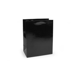 Sacosa cadou metalizata - Negru (12 Bucăți)