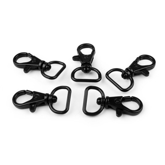 Carabina plastic 17 mm - Negru (5 Bucăți)