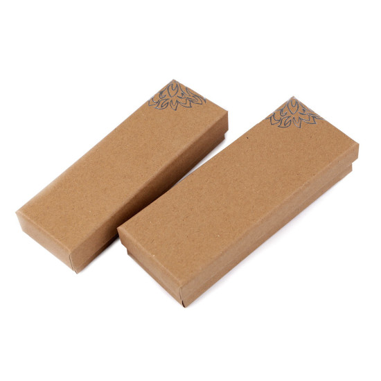 Cutie de carton cu imprimeu argintiu - Maro natural (12 Bucăți) Cutie de carton cu imprimeu argintiu - Maro natural (12 Bucăți)