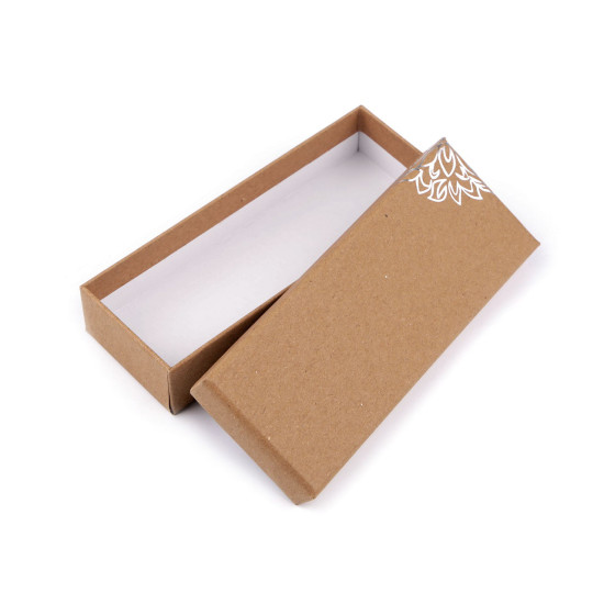 Cutie de carton cu imprimeu argintiu - Maro natural (12 Bucăți) Cutie de carton cu imprimeu argintiu - Maro natural (12 Bucăți)
