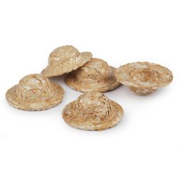 Mini palarie de paie pentru figurine si decoratiuni - Natural deschis (1 Bucată)