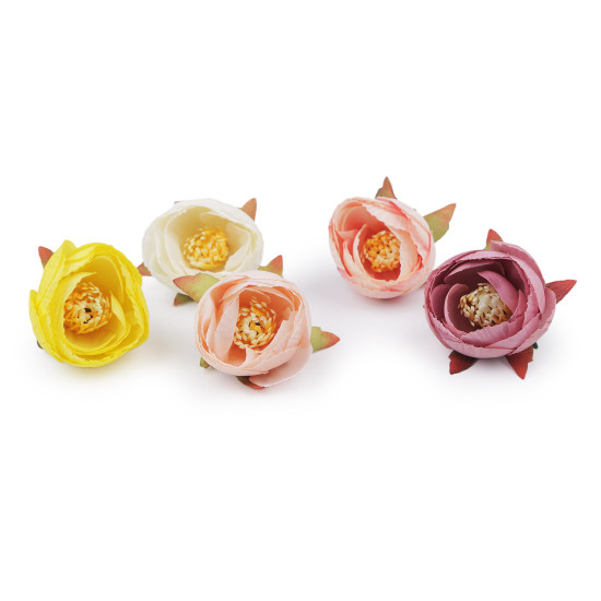 Bujor artificial ø6 cm - Galben (10 Bucăți) Bujor artificial ø6 cm - Galben (10 Bucăți)