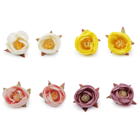 Bujor artificial ø6 cm - Galben (10 Bucăți) Bujor artificial ø6 cm - Galben (10 Bucăți)