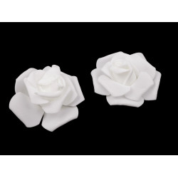 Trandafir decorativ din spuma ø7-8 cm - Alb (10 Bucăți)