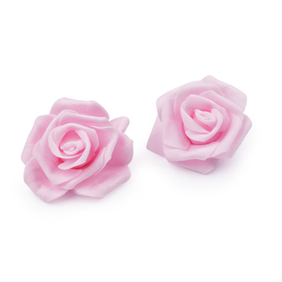 Trandafir decorativ din spuma ø7-8 cm - Roz deschis (100 Bucăți)
