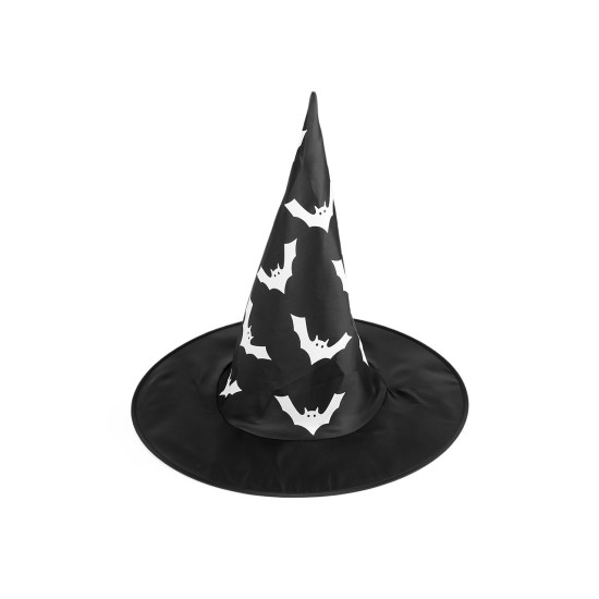 Pălărie de vrăjitoare, pânză de păianjen, craniu, liliac - Negru (3 Bucăți) Pălărie de vrăjitoare, pânză de păianjen, craniu, liliac - Negru (3 Bucăți)