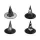 Pălărie de vrăjitoare, pânză de păianjen, craniu, liliac - Negru (3 Bucăți) Pălărie de vrăjitoare, pânză de păianjen, craniu, liliac - Negru (3 Bucăți)