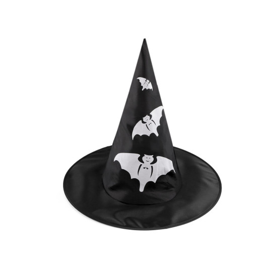 Pălărie de vrăjitoare, pânză de păianjen, craniu, liliac - Negru (3 Bucăți) Pălărie de vrăjitoare, pânză de păianjen, craniu, liliac - Negru (3 Bucăți)