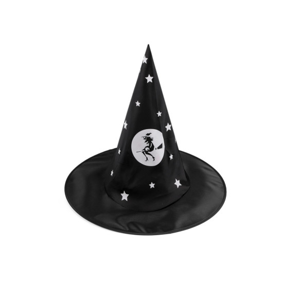 Pălărie de vrăjitoare, pânză de păianjen, craniu, liliac - Negru (3 Bucăți) Pălărie de vrăjitoare, pânză de păianjen, craniu, liliac - Negru (3 Bucăți)
