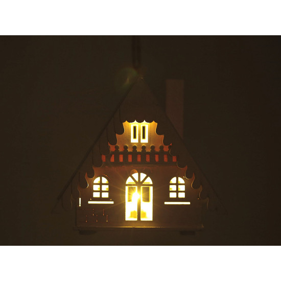 Căsuță de lemn cu lumină - Alb (3 Bucăți) Căsuță de lemn cu lumină - Alb (3 Bucăți)