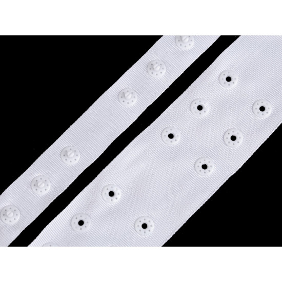 Bandă cu capse pentru confecții textile / body, lățime 42 mm - Negru (1 Metru) Bandă cu capse pentru confecții textile / body, lățime 42 mm - Negru (1 Metru)