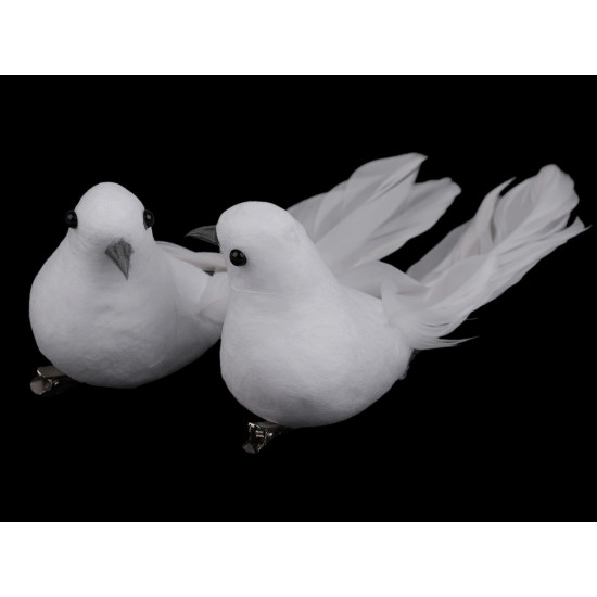 Decoratiune porumbel cu clemă - Alb (6 Bucăți) Decoratiune porumbel cu clemă - Alb (6 Bucăți)