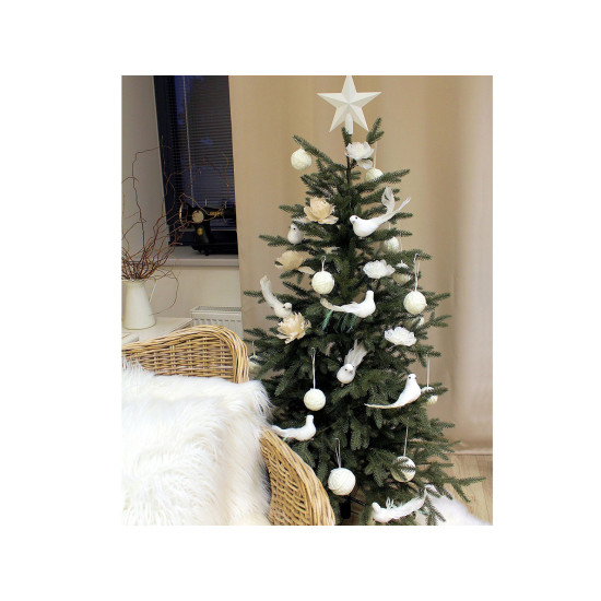 Decoratiune porumbel cu clemă - Alb (6 Bucăți) Decoratiune porumbel cu clemă - Alb (6 Bucăți)