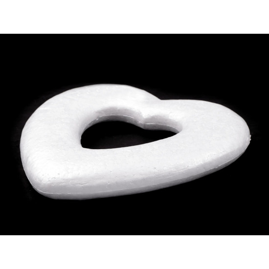 Inima polistiren 25x24 cm - Alb (1 Bucată) Inima polistiren 25x24 cm - Alb (1 Bucată)