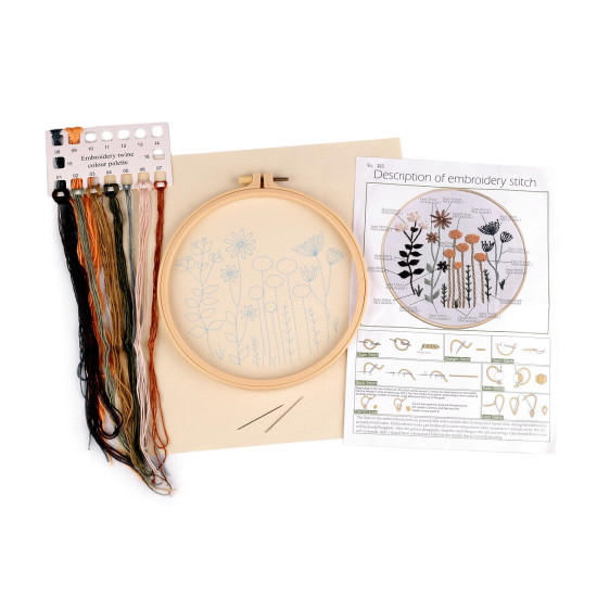 Set de broderie cu motiv preimprimat, plante, ierburi - Conform imaginii (1 Set)