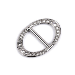 Cataramă cu strasuri, gaură 19 mm - Cristal (1 Bucată)
