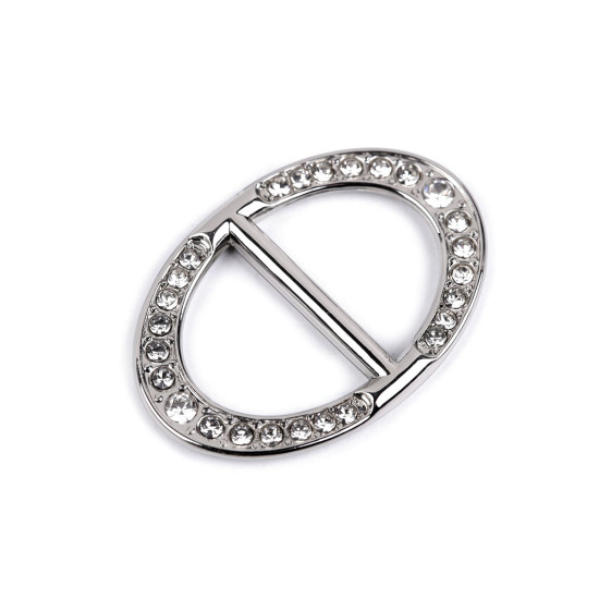 Cataramă cu strasuri, gaură 19 mm - Cristal (1 Bucată) Cataramă cu strasuri, gaură 19 mm - Cristal (1 Bucată)
