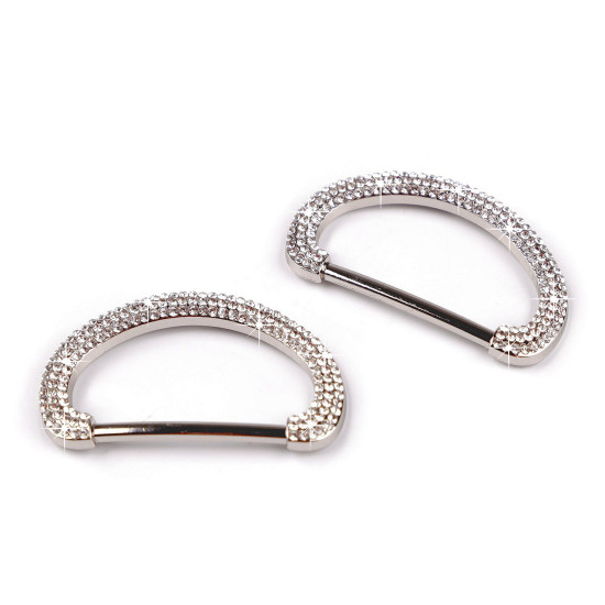 Cataramă cu strasuri, 30 mm - Cristal (2 Bucăți) Cataramă cu strasuri, 30 mm - Cristal (2 Bucăți)