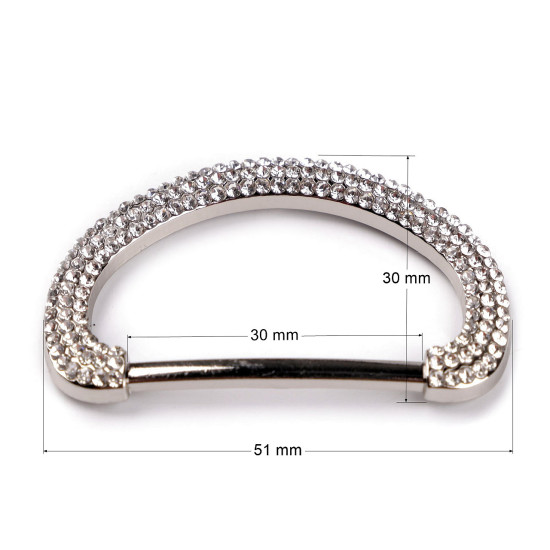 Cataramă cu strasuri, 30 mm - Cristal (2 Bucăți) Cataramă cu strasuri, 30 mm - Cristal (2 Bucăți)