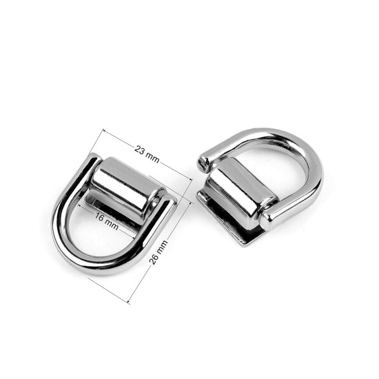 Ureche geanta lățime 16 mm - Nichel (10 Seturi) Ureche geanta lățime 16 mm - Nichel (10 Seturi)