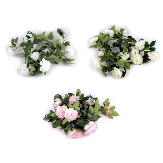 Ghirlandă de flori artificiale trandafir - Roz deschis (1 Bucată) Ghirlandă de flori artificiale trandafir - Roz deschis (1 Bucată)