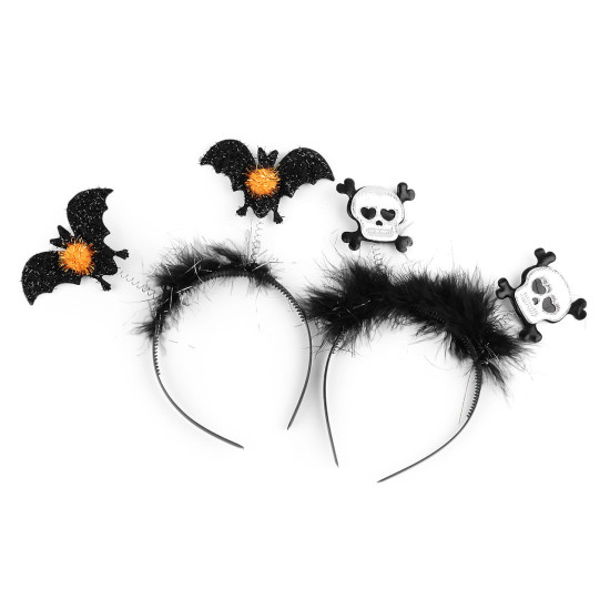 Cordeluță de păr - halloween, vrăjitoare - Negru (12 Bucăți) Cordeluță de păr - halloween, vrăjitoare - Negru (12 Bucăți)