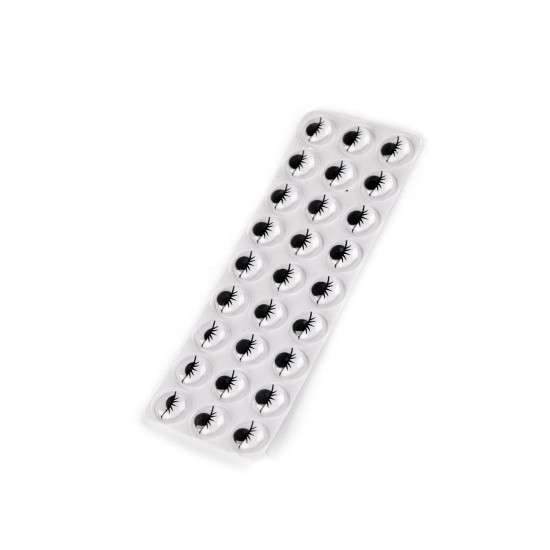 Ochi mobili autoadezivi cu gene ø10 si 12 mm - Negru (1 Card) Ochi mobili autoadezivi cu gene ø10 si 12 mm - Negru (1 Card)