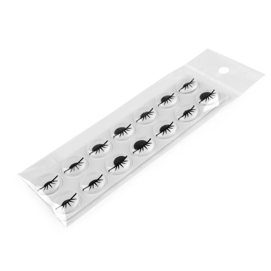 Ochi mobili autoadezivi cu gene ø18 si 20 mm - Negru (1 Card) Ochi mobili autoadezivi cu gene ø18 si 20 mm - Negru (1 Card)