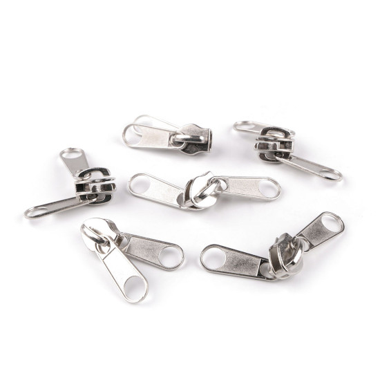 Cursor pentru fermoar spiralat cu două fețe nr. 10 - Alb (10 Bucăți) Cursor pentru fermoar spiralat cu două fețe nr. 10 - Alb (10 Bucăți)