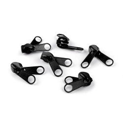 Cursor pentru fermoar spiralat cu două fețe nr. 10 - Negru (10 Bucăți)