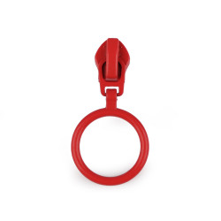 Cursor pentru fermoare spiralate nr. 5 cu inel colorat - Roșu (20 Bucăți)